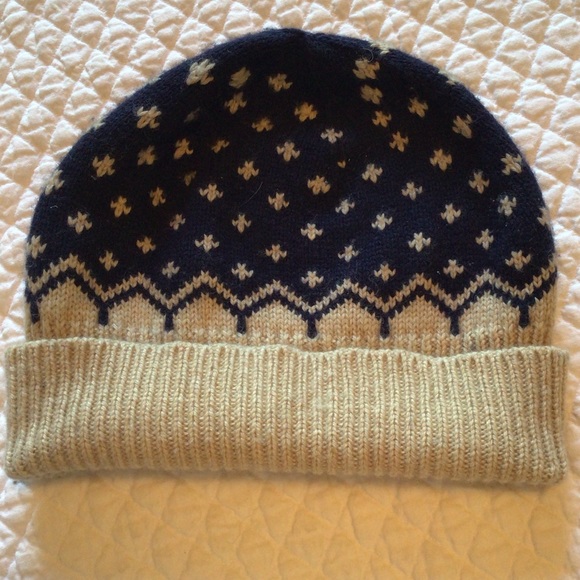 J. Crew Wool Blend Nordic Fair Isle Beanie Hat B4745